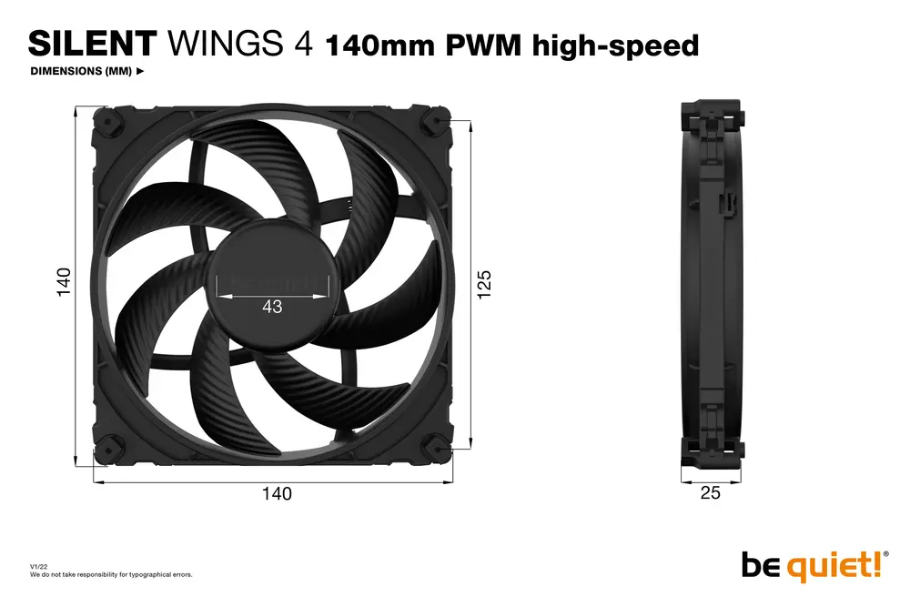 Be Quiet! Cooler 14cm - SILENT WINGS 4 140mm PWM high-speed (1900rpm, 29,3dB, fekete) – 5. kép