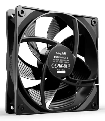 Be Quiet! Cooler 12cm - PURE WINGS 3 120mm PWM (1600rpm, 25,5dB, fekete) – 2. kép