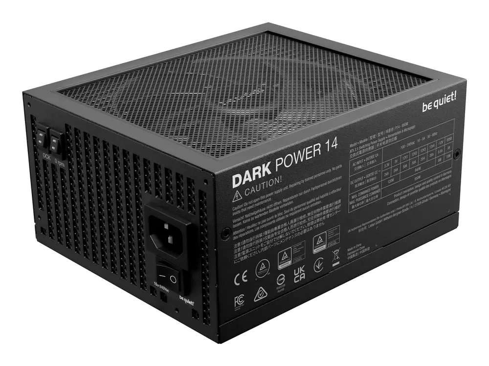 Be Quiet! Tápegység 850W - DARK POWER 14 (80+ Titanium, ATX3.1, PCIe5.1, moduláris, fekete) – 3. kép