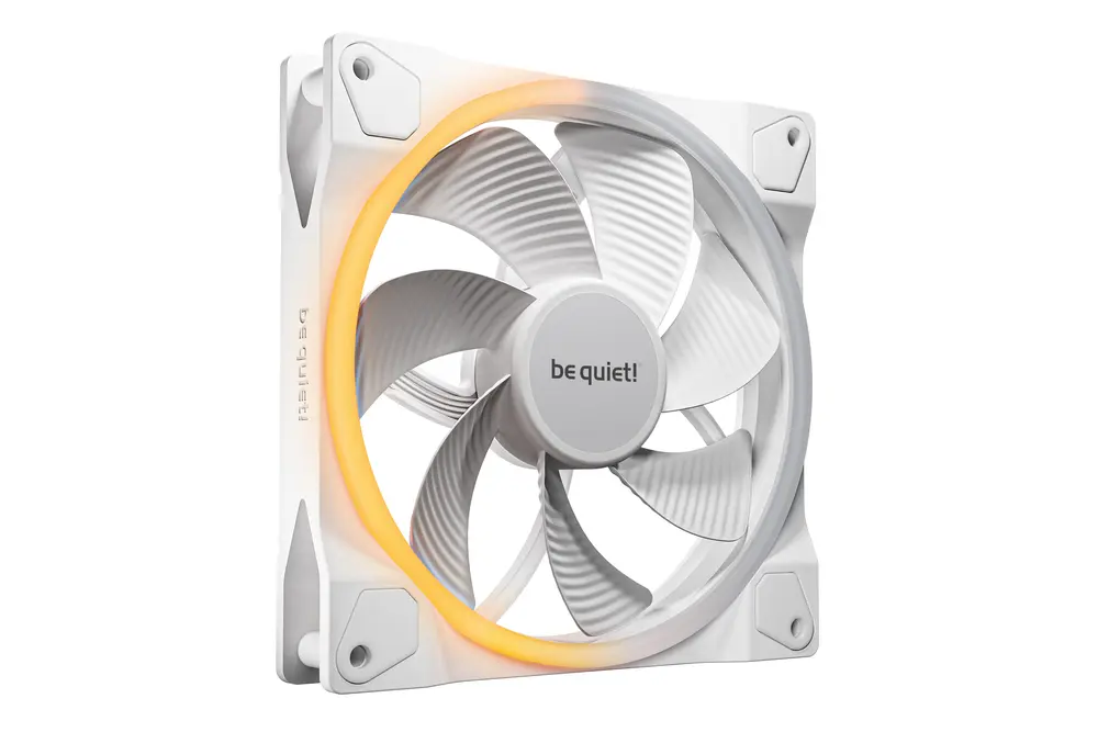 Be Quiet! Cooler 14cm - LIGHT WINGS 140mm PWM Reverse White (RGB, 1300rpm, 25,5dB, fehér)