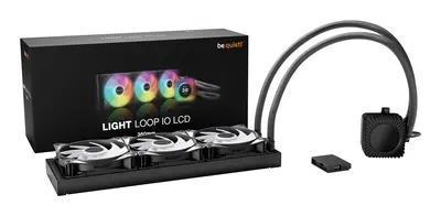 Be Quiet! CPU Water Cooler - LIGHT LOOP IO LCD 360mm (3x120mm, cső hossza: 400mm, fekete) – 2. kép