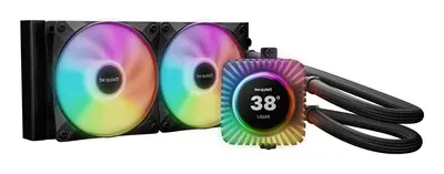 Be Quiet! CPU Water Cooler - LIGHT LOOP IO LCD 240mm (2x120mm, cső hossza: 400mm, fekete)