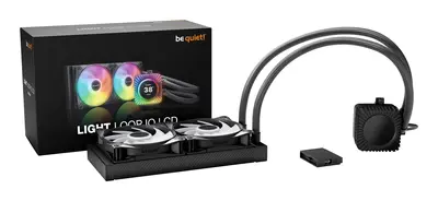 Be Quiet! CPU Water Cooler - LIGHT LOOP IO LCD 240mm (2x120mm, cső hossza: 400mm, fekete) – 2. kép