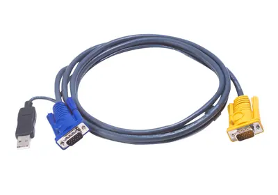 ATEN USB KVM Cable with 3 in 1 SPHD and built-in PS/2 to USB converter 3m Black
