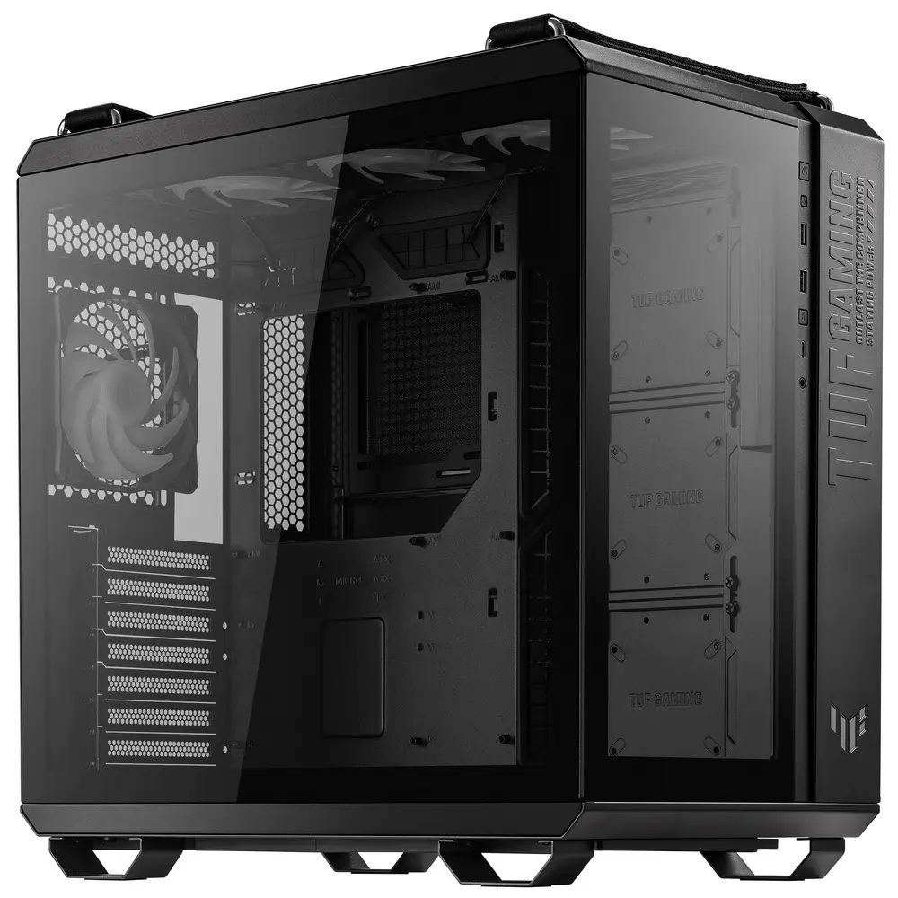 ASUS Ház TUF Gaming GT502 Plus, Tápegység nélkül, Fekete, Üvegfalú – 4. kép