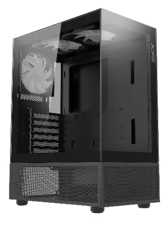 ADATA XPG Ház Midi ATX Invader X Mini, 5x120mm RGB ventilátor, Tápegység nélkül, üvegfalú, fekete