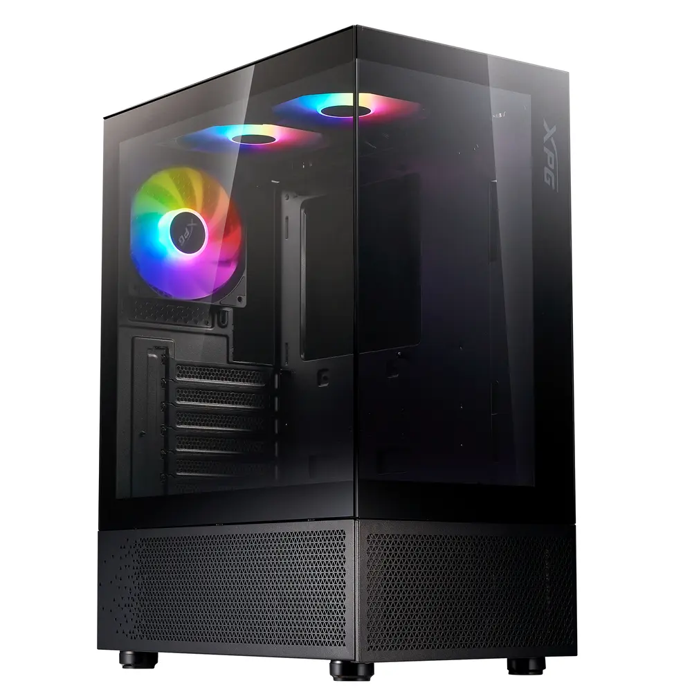 ADATA XPG Ház Midi ATX Invader X Mini, 5x120mm RGB ventilátor, Tápegység nélkül, üvegfalú, fekete – 2. kép