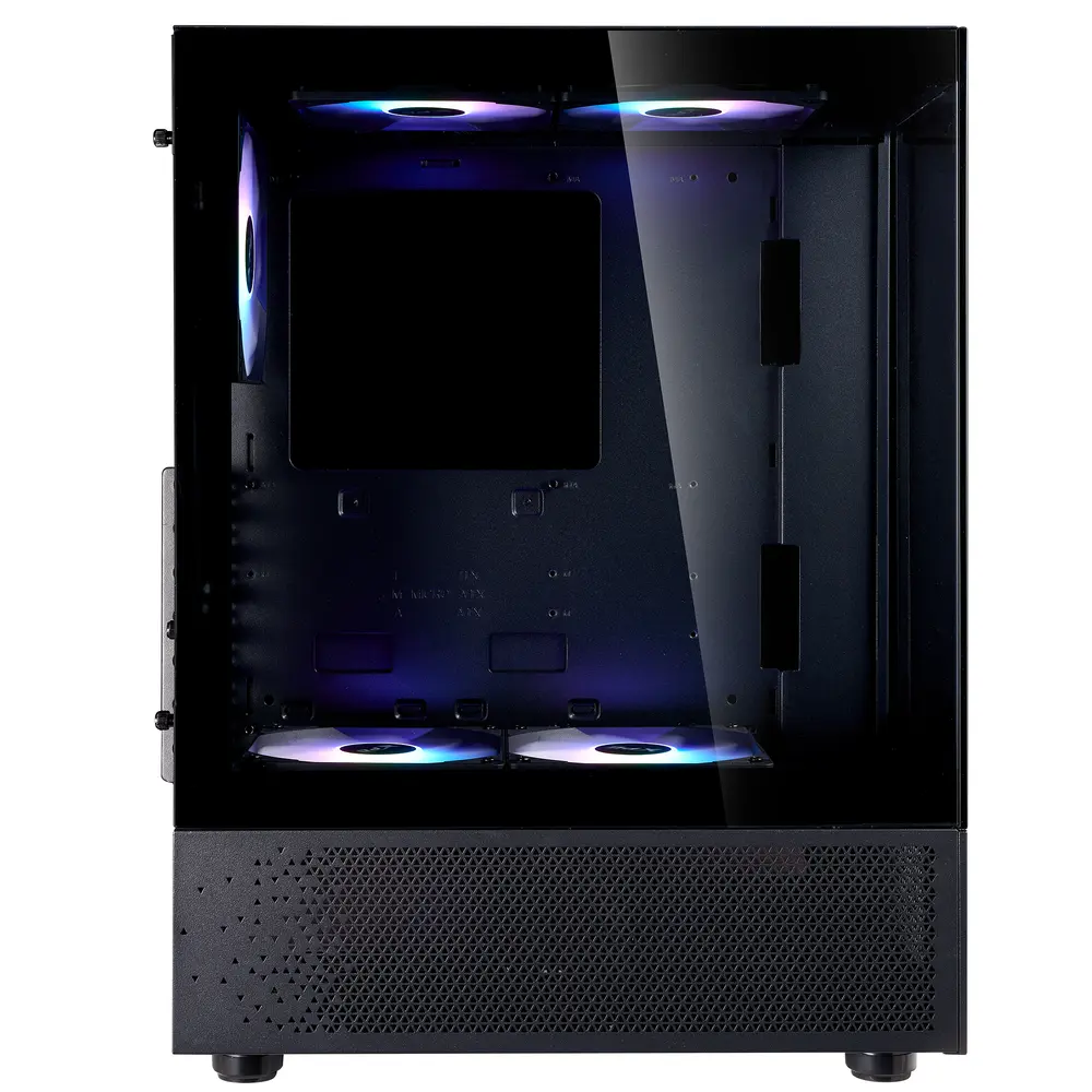 ADATA XPG Ház Midi ATX Invader X Mini, 5x120mm RGB ventilátor, Tápegység nélkül, üvegfalú, fekete – 7. kép