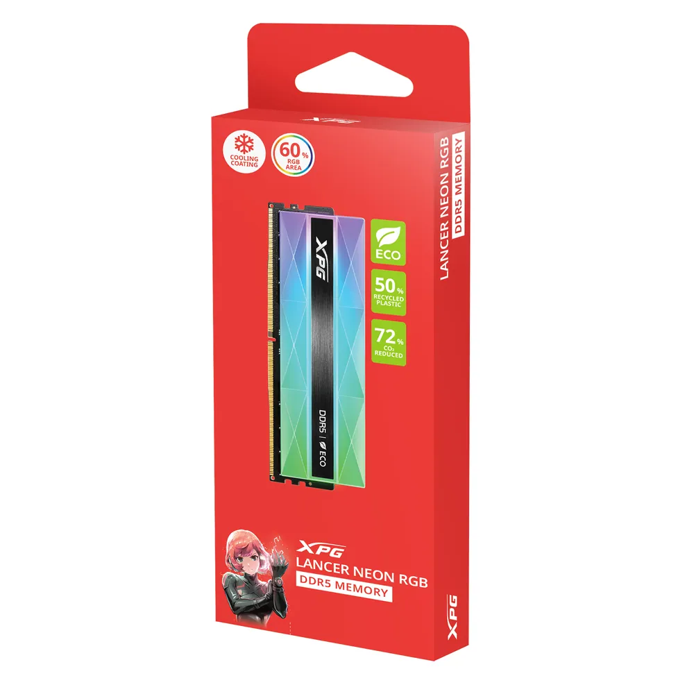 A-Data 16GB DDR5 6400MHz Lancer Neon RGB – 4. kép