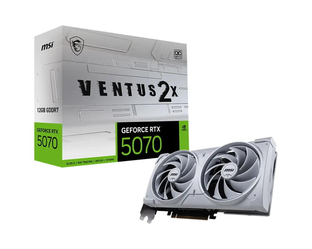 MSI Videokártya PCI-Ex16x nVIDIA RTX 5070 VENTUS 2X WHITE 12GB DDR7 OC