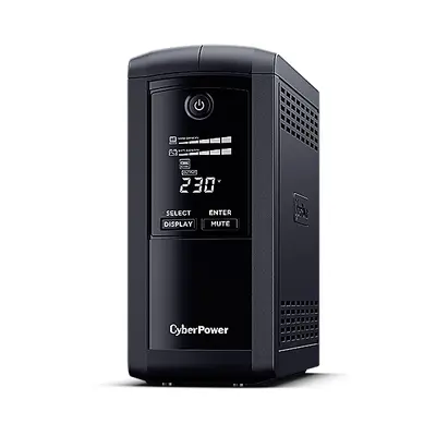 CYBERPOWER UPS, VP1000EILCD, (6xIEC C13) 1000VA 550W 230V szünetmentes tápegység + USB LINE-INTERACTIVE
