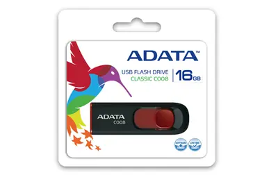 ADATA Pendrive - 16GB C008 (USB2.0, Fekete-Piros) – 2. kép