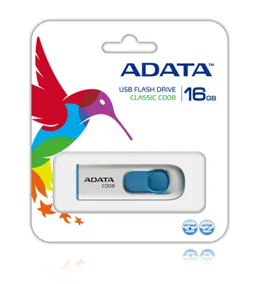 ADATA Pendrive - 16GB C008 (USB2.0, Fehér-Kék) – 2. kép