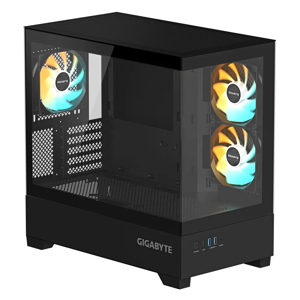 Gigabyte C201 Panoramic Tempered Glass Black – 2. kép