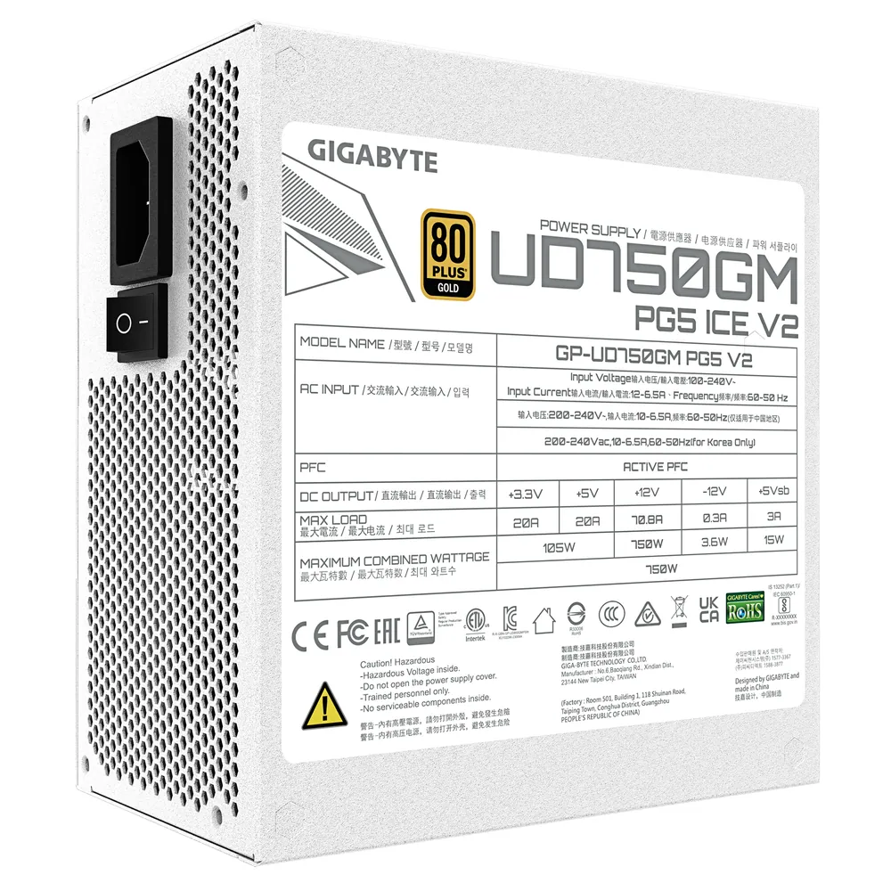 Gigabyte 750W 80+ Gold UD1000GM PG5 V2 ICE – 6. kép