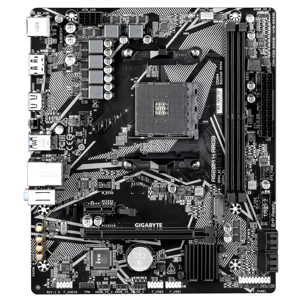 GigaByte A520M H ARGB alaplap – 2. kép