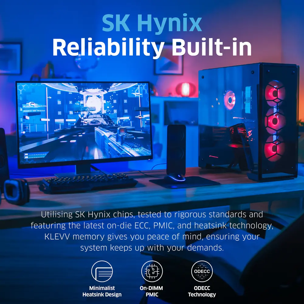 KLEVV FIT V 32GB 6000MT/s DDR5 memória CL30 Kit of 2 AMD-re optimalizált és Intel 14 Gen és korábbi CPU-kal kompatibilis – 6. kép
