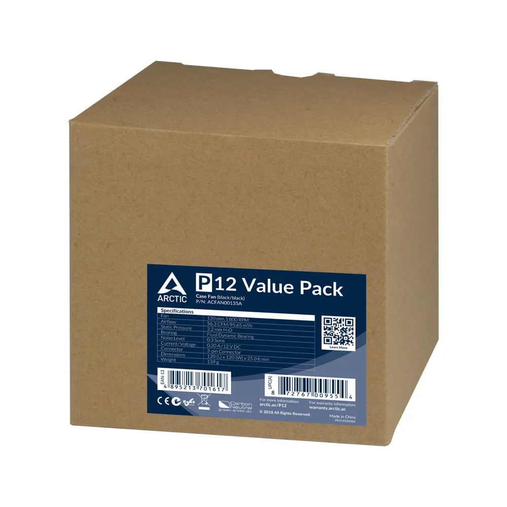 Arctic P12 Value Pack (Black/Black) (5db/cs) – 6. kép