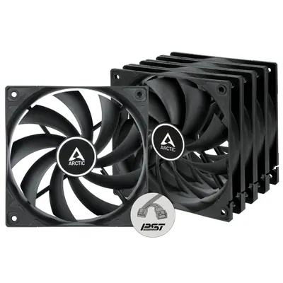 Arctic P12 PWM PST RGB 0dB Black (3db/cs) Value Pack with Controller