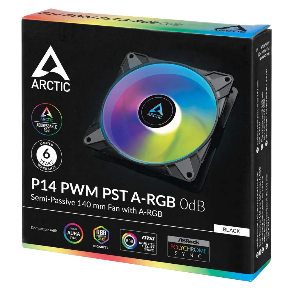 Arctic P14 PWM PST A-RGB Black – 5. kép