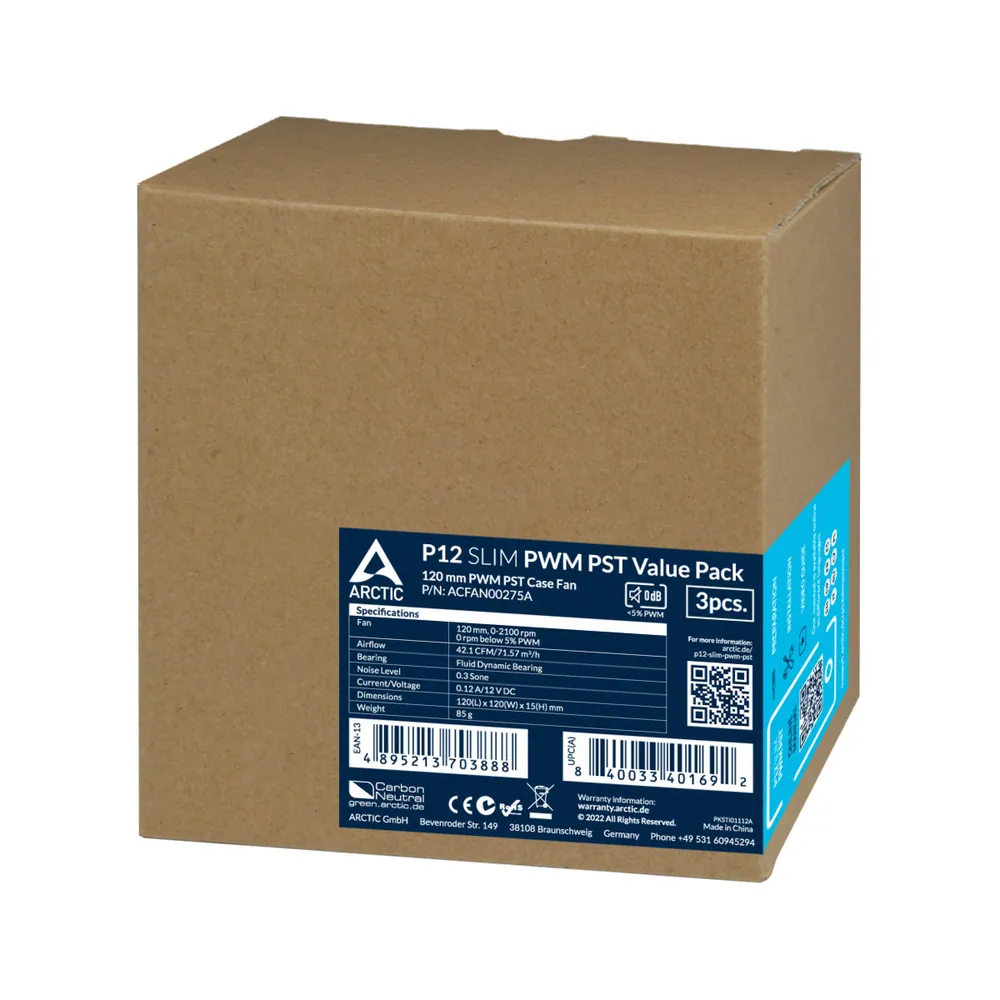 Arctic P12 Slim PWM PST (3db/cs) – 6. kép