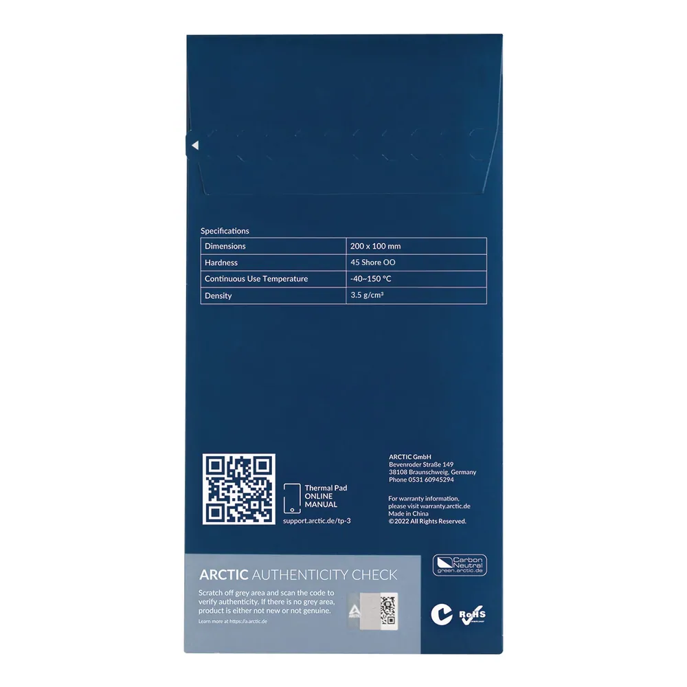 Arctic TP-3 200x100x0,5mm Hővezető lap (2lap/csomag) – 6. kép