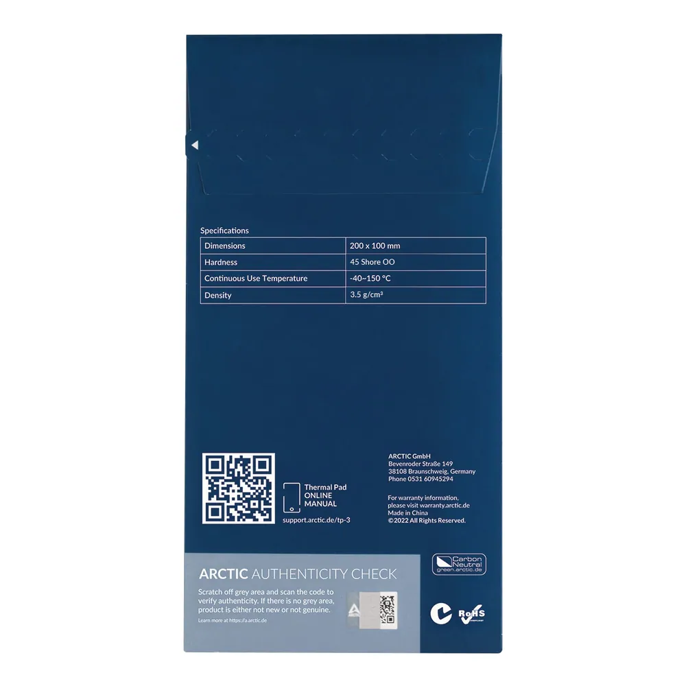 Arctic TP-3 200x100x1mm Hővezető lap (2lap/csomag) – 6. kép