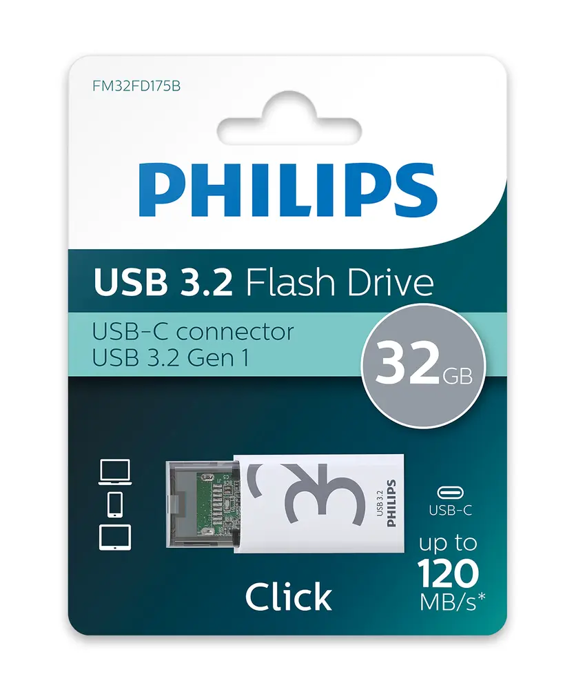 USB Flash Ram 32GB Philips Shadow Grey USB-C 3.2 Gen1 – 5. kép