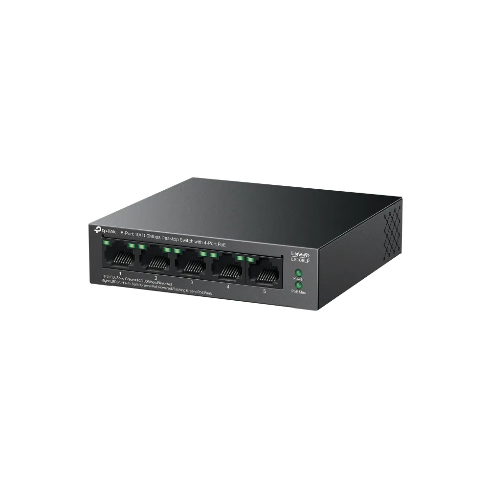 TP-Link LS105LP 5-Port 10/100Mbps Desktop Switch with 4-Port PoE – 3. kép
