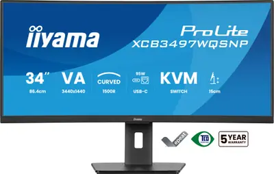 iiyama 34" ProLite XCB3497WQSNP-B1 LED Curved – 2. kép
