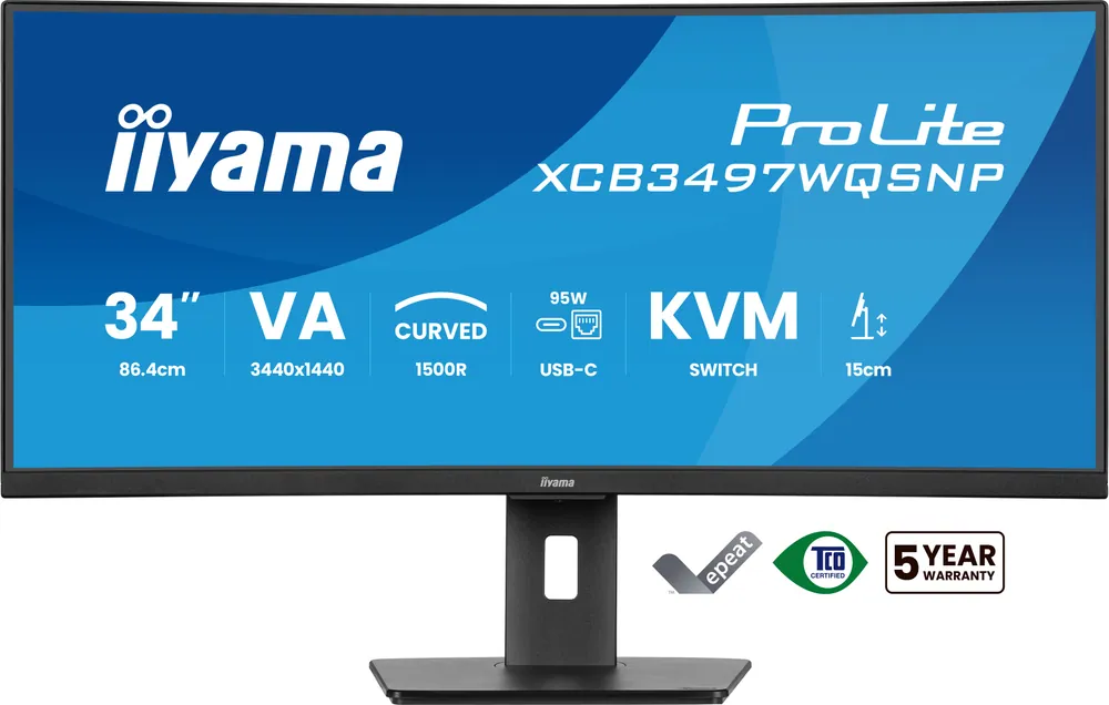 iiyama 34" ProLite XCB3497WQSNP-B1 LED Curved – 2. kép