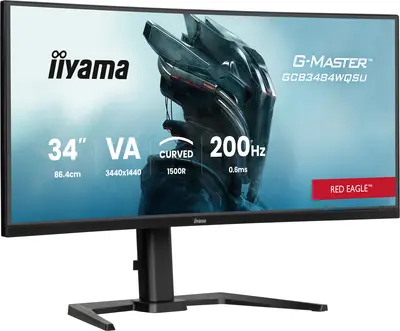 Iiyama G-Master GCB3484WQSU-B2 monitor - 34", UWQHD, ívelt, 1500R, VA, 0,6ms, 200Hz, Dual Mode – 2. kép