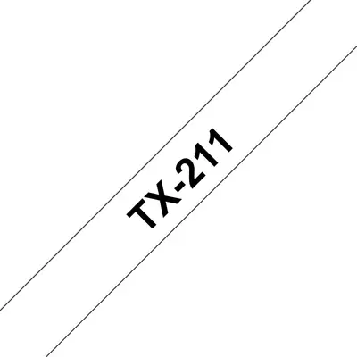 Brother TX-211 Laminált P-touch szalag (6mm) Black on White - 15m