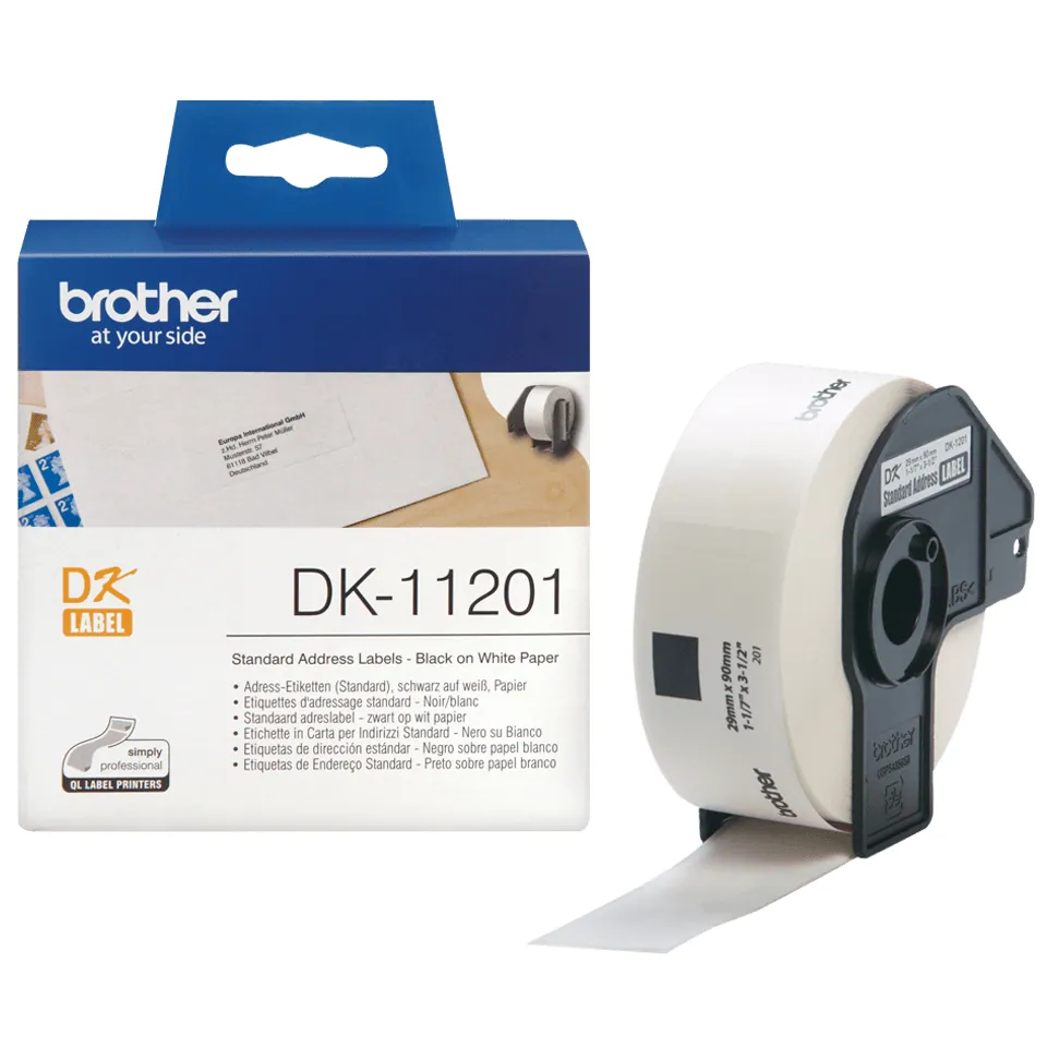 Brother DK-11201 elővágott öntapadós címke 400db/tekercs 29mm x 90mm White