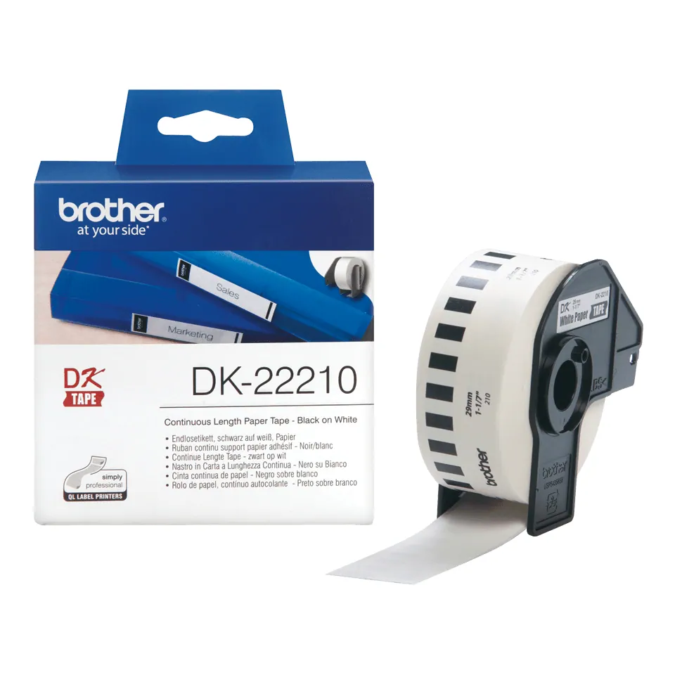 Brother DK-22210 folytonos szalagcímke 29mm x 30,48m öntapadós White