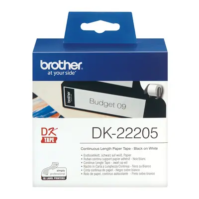 Brother DK-22205 folytonos szalagcímke 62mm x 30,48m öntapadós White – 2. kép