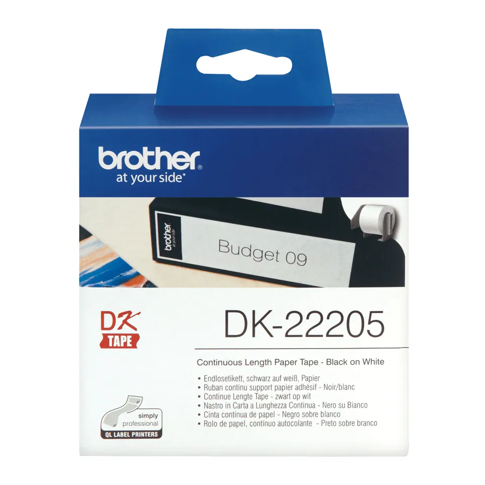 Brother DK-22205 folytonos szalagcímke 62mm x 30,48m öntapadós White – 2. kép
