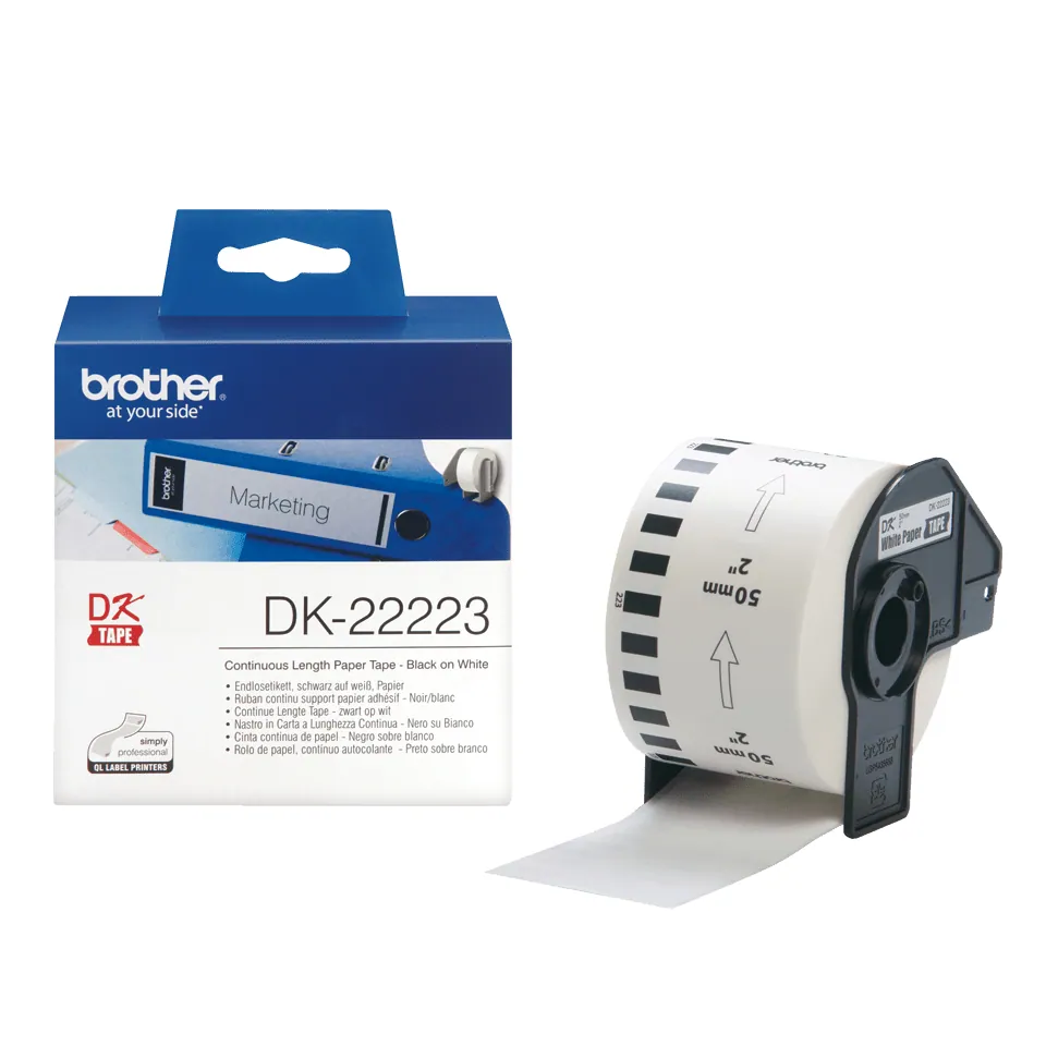 Brother DK-22223 folytonos szalagcímke 50mm x 30,48m öntapadós White