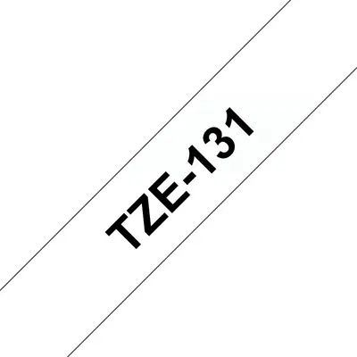 Brother TZE-131 laminált P-touch szalag (12mm) Black on Clear - 8m
