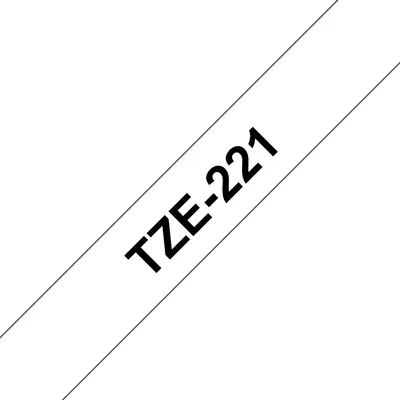 Brother TZE-221 laminált P-touch szalag (9mm) Black on White - 8m