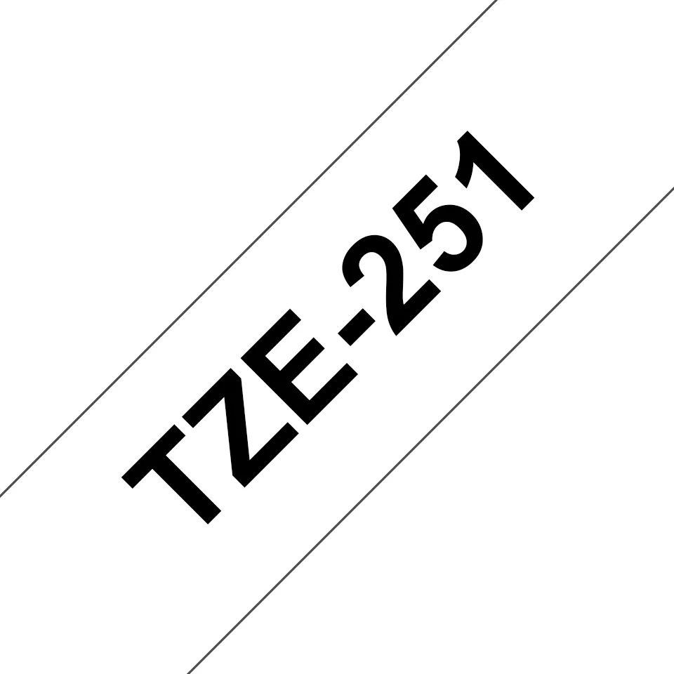 Brother TZE-251 laminált P-touch szalag (24mm) Black on White - 8m
