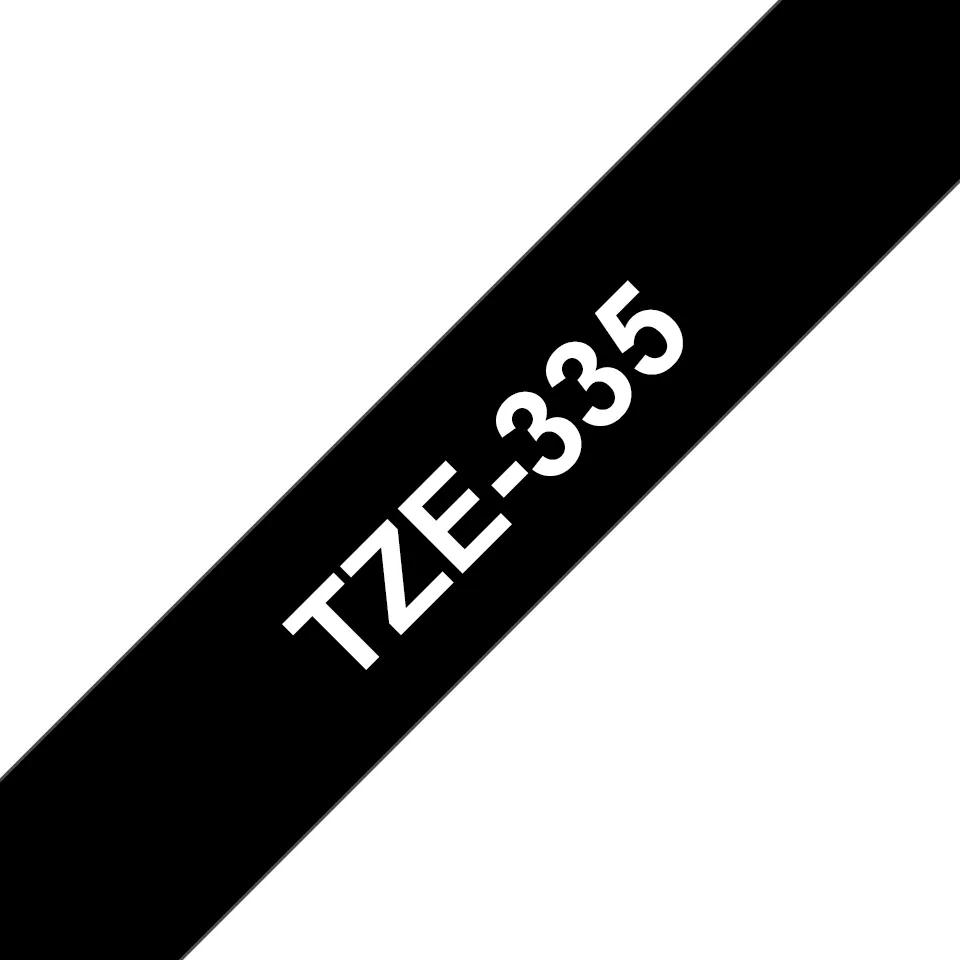 Brother TZE-335 laminált nyomtatószalag (12mm) White on Black - 8m