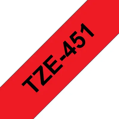 Brother TZE-451 laminált P-touch szalag (24mm) Black on Red - 8m
