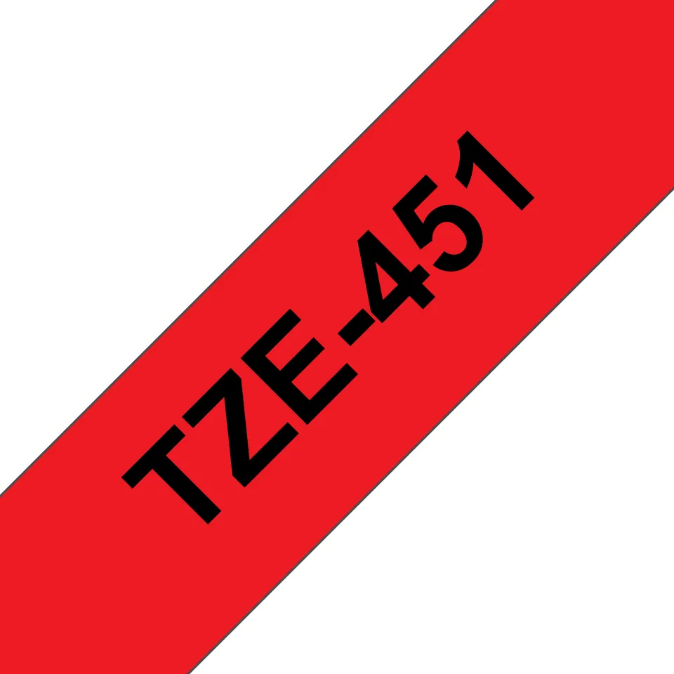Brother TZE-451 laminált P-touch szalag (24mm) Black on Red - 8m