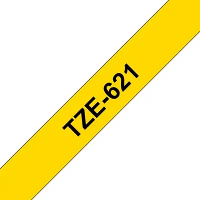 Brother TZE-621 laminált P-touch szalag (9mm) Black on Yellow - 8m