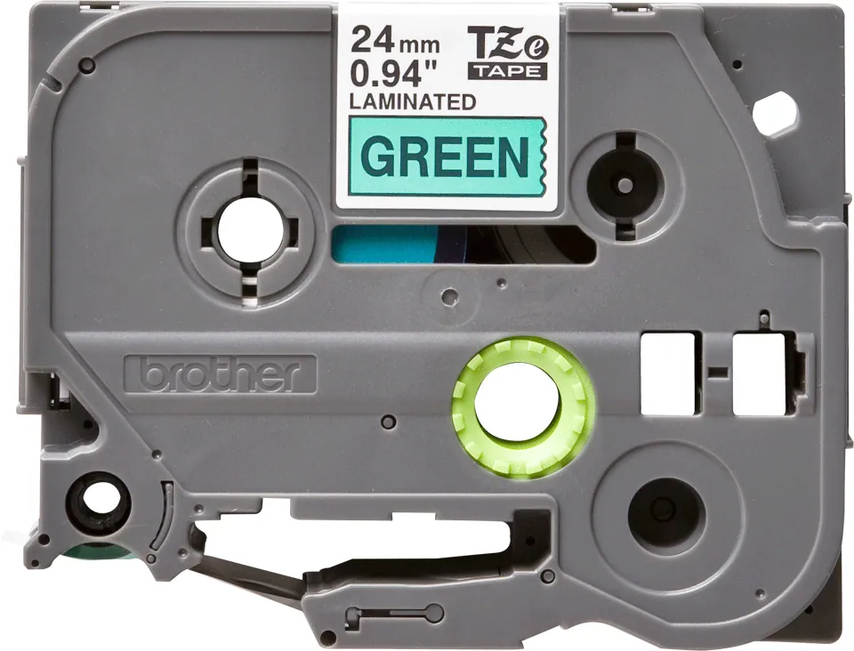 Brother TZE-751 laminált P-touch szalag (24mm) Black on Green - 8m – 3. kép