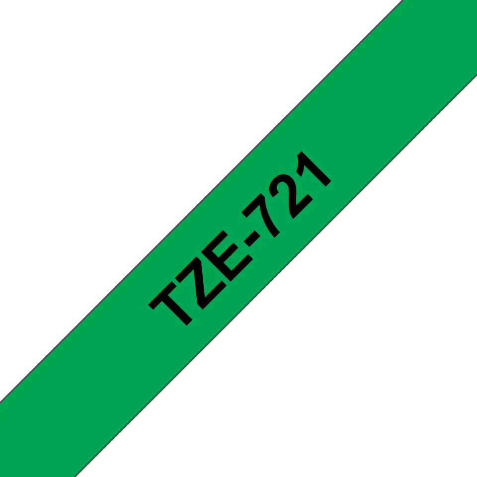 Brother TZE-721 laminált P-touch szalag (9mm) Black on Green - 8m