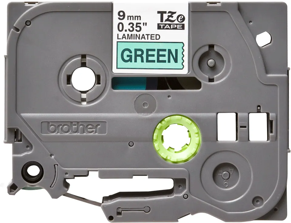Brother TZE-721 laminált P-touch szalag (9mm) Black on Green - 8m – 4. kép