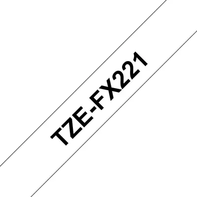 Brother TZE-FX221 laminált P-touch szalag (9mm) Black on White - 8m
