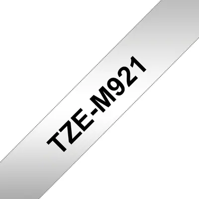 Brother TZe-M921 laminált P-touch szalag (9mm) Black on Matt Silver - 8m